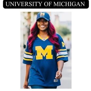 Michigan Wolverines Navy Field X Football Jersey Shirt, NWT Unisex 🐺